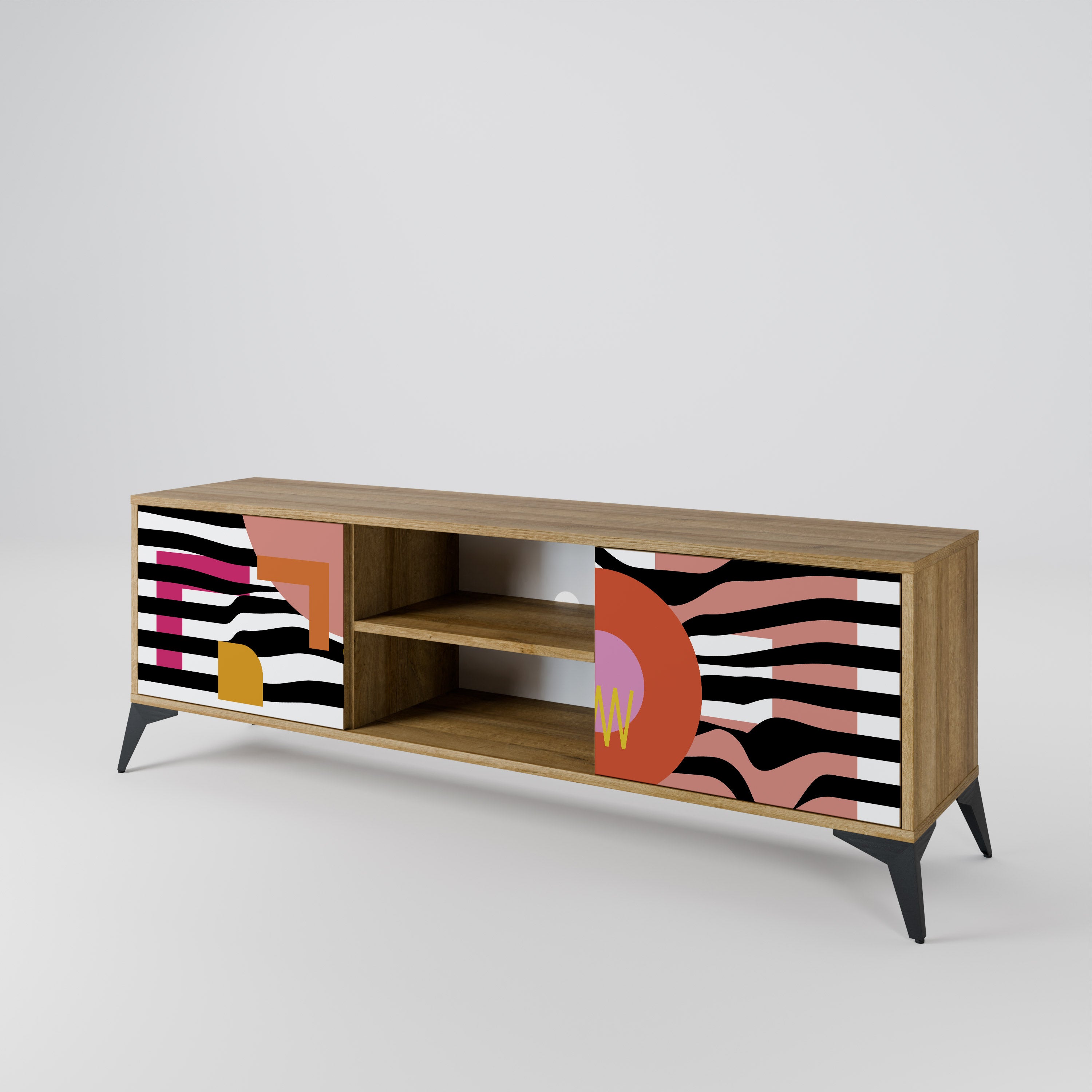 CHROMATIC ABSTRACT 2-Door TV Cabinet