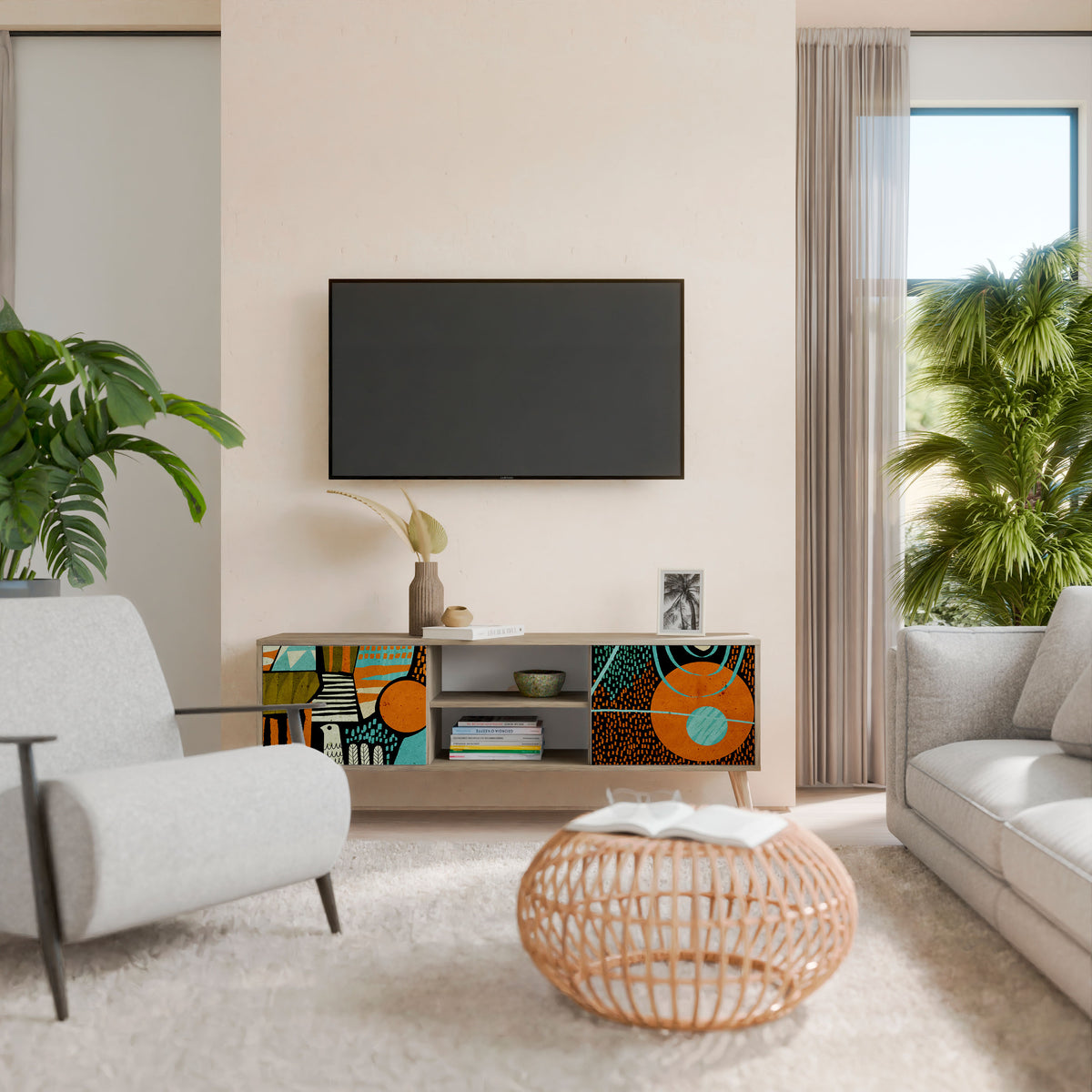 GEODE GLIMMER Mueble de TV de 2 Puertas