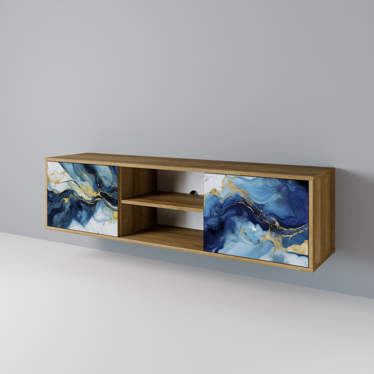 INKY MARBLE Mueble de TV de 2 Puertas