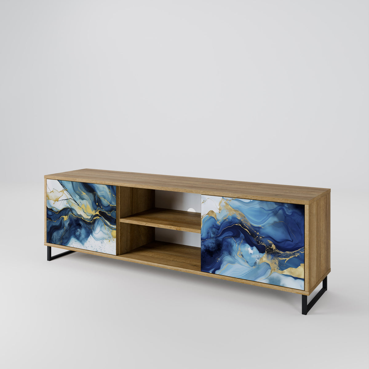 INKY MARBLE Mueble de TV de 2 Puertas