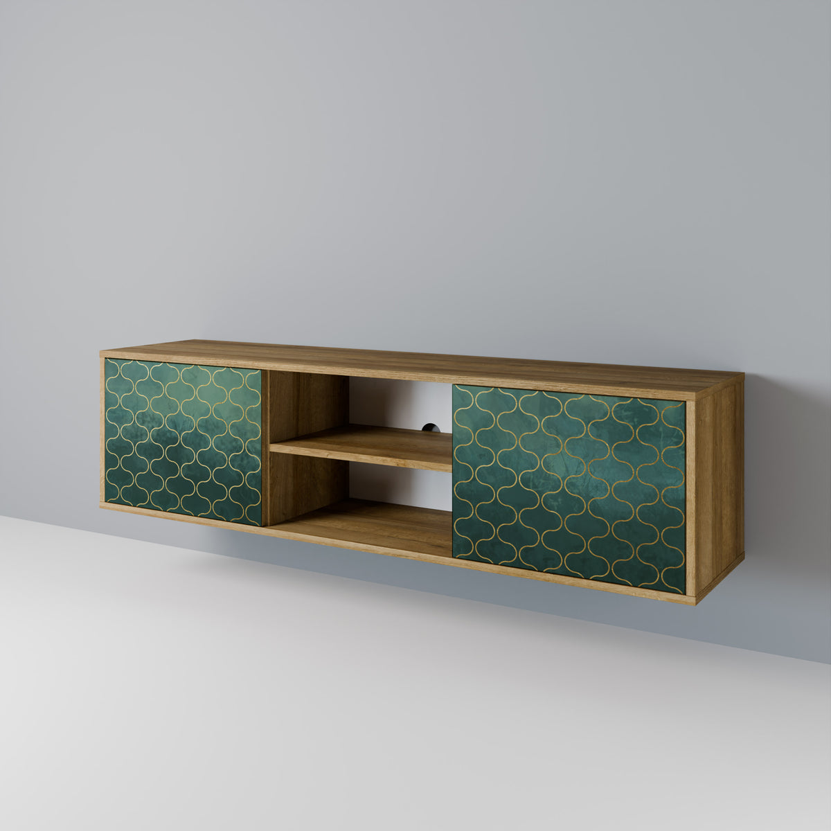 TESSELATED GREENERY Mueble de TV de 2 Puertas