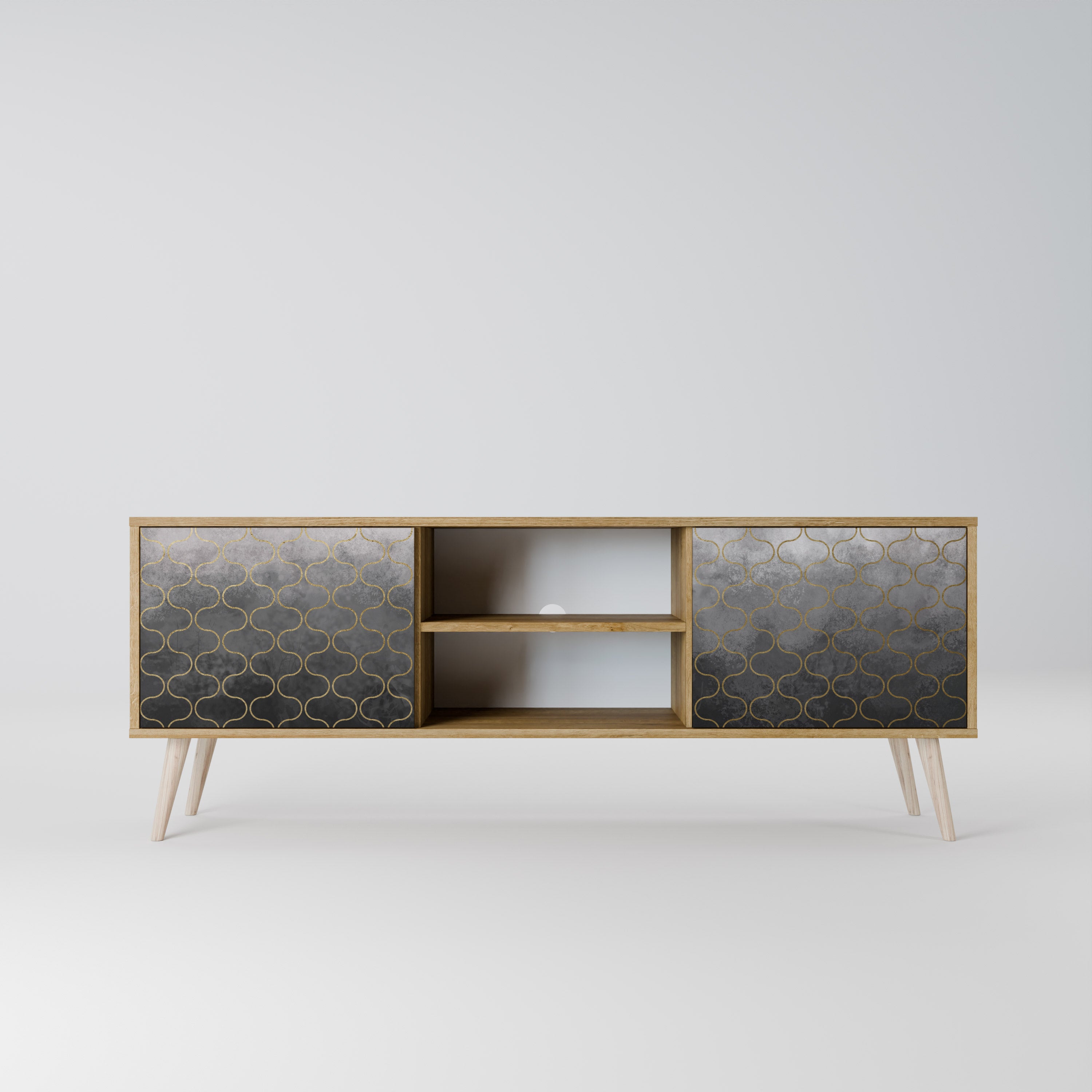 TESSELATED GRAYISH 2-türiges TV-Lowboard