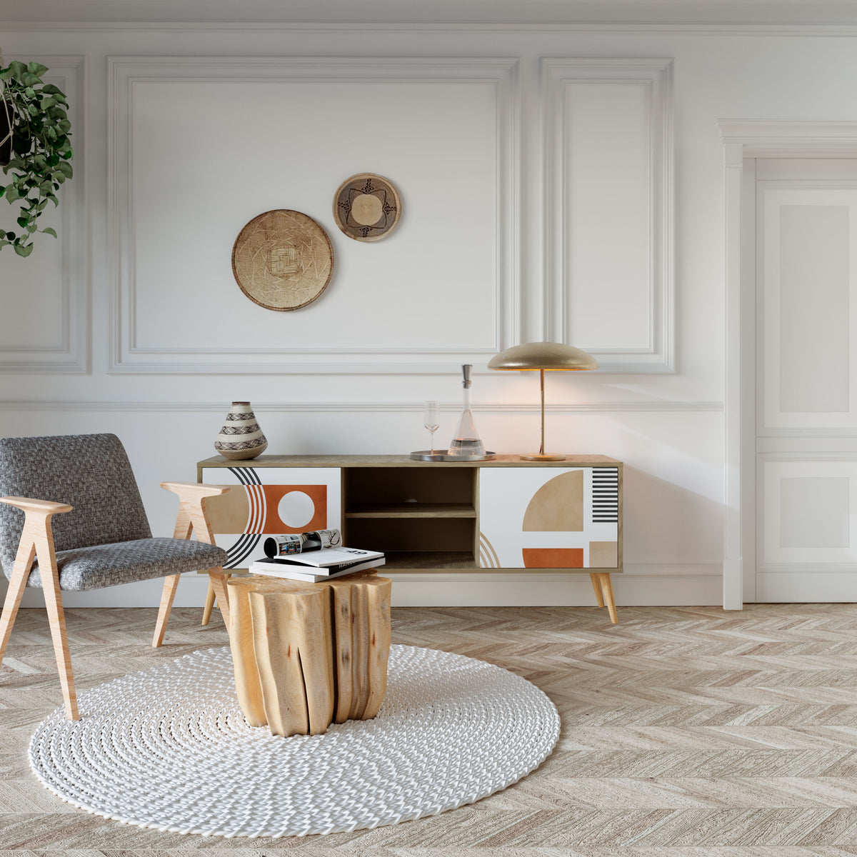 CIRCLE RHYTM Mueble de TV de 2 Puertas