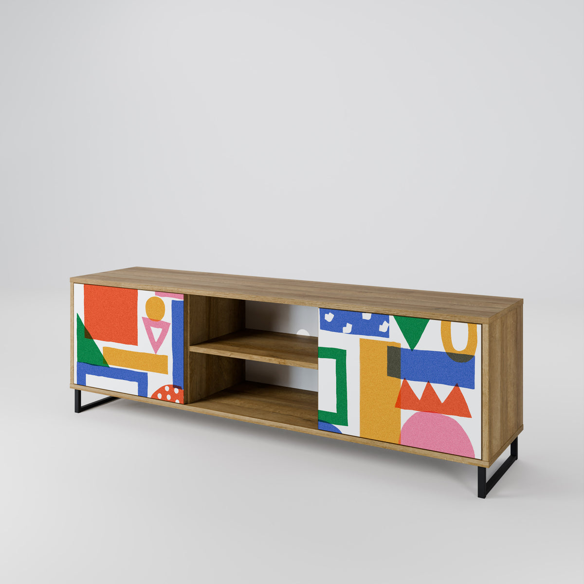 GEOMETRIC GLIMMER Mueble de TV de 2 Puertas
