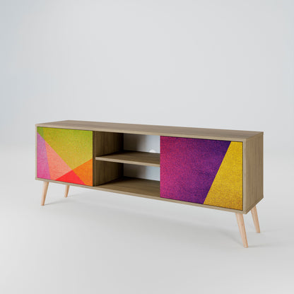 VIVID GEOMETRY 2-Door TV Stand in Oak Effect