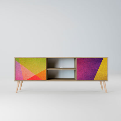 VIVID GEOMETRY 2-Door TV Stand in Oak Effect