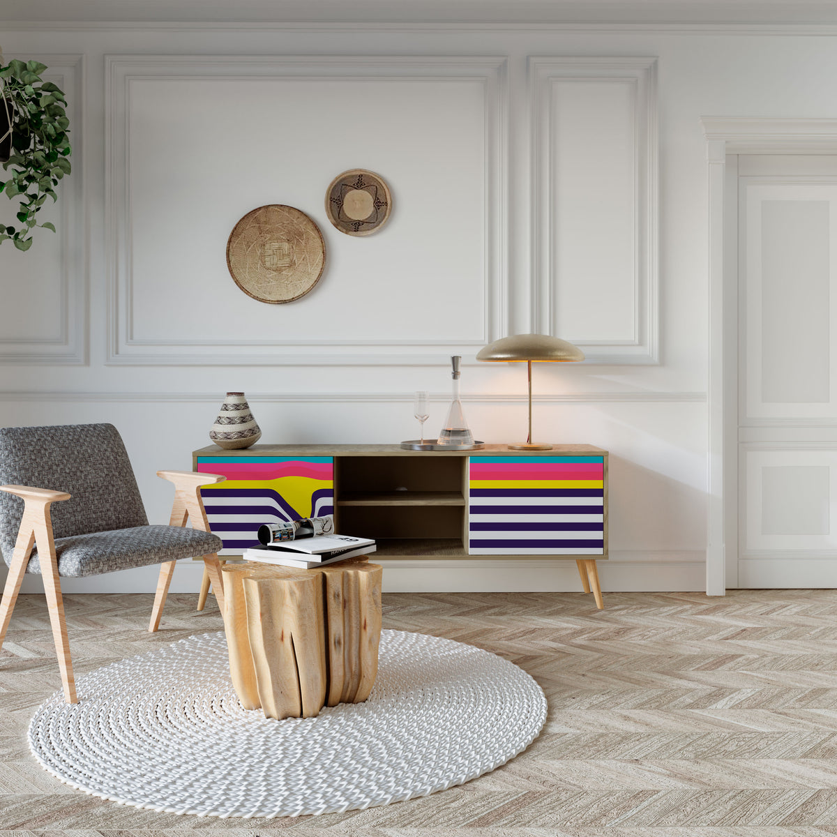 TONE COLLAPSE Mueble de TV de 2 Puertas