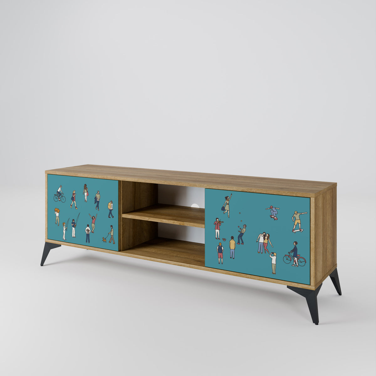 COLLECTIVE STREAM Mueble de TV de 2 Puertas