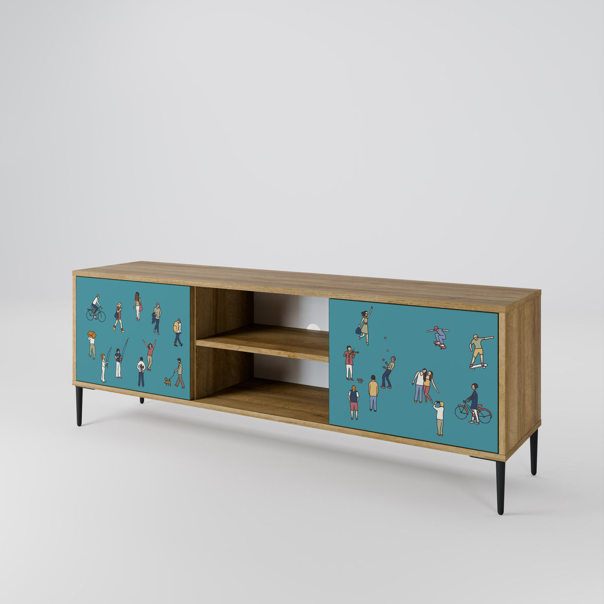 COLLECTIVE STREAM Mueble de TV de 2 Puertas