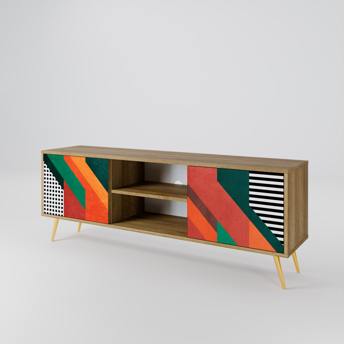 MAKESHIFT ARTISTRY Mueble de TV de 2 Puertas