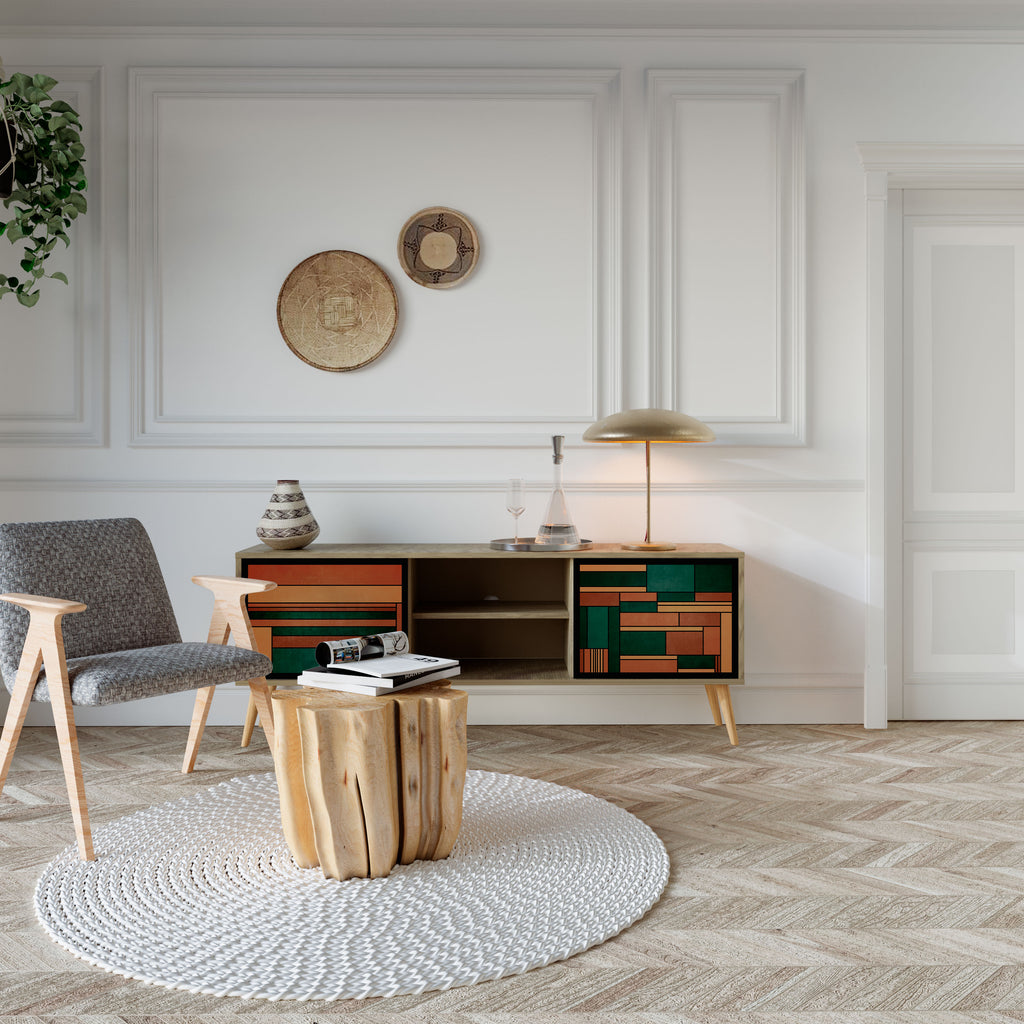 EARTHY FIGURES Mueble de TV de 2 Puertas