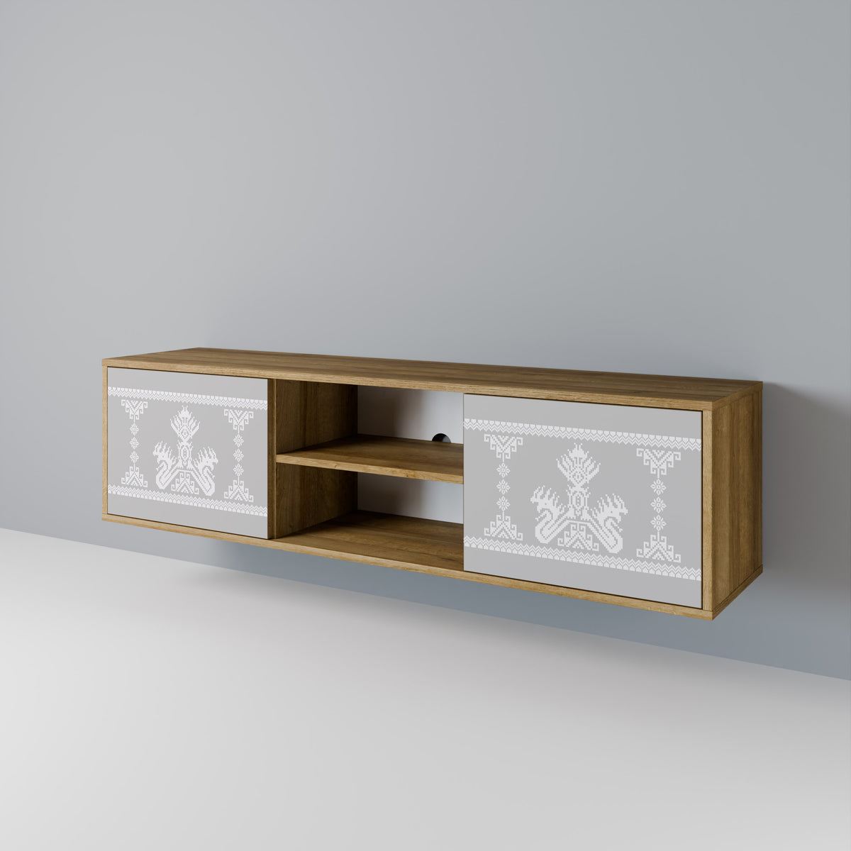 THAI GRAY Mueble de TV de 2 Puertas