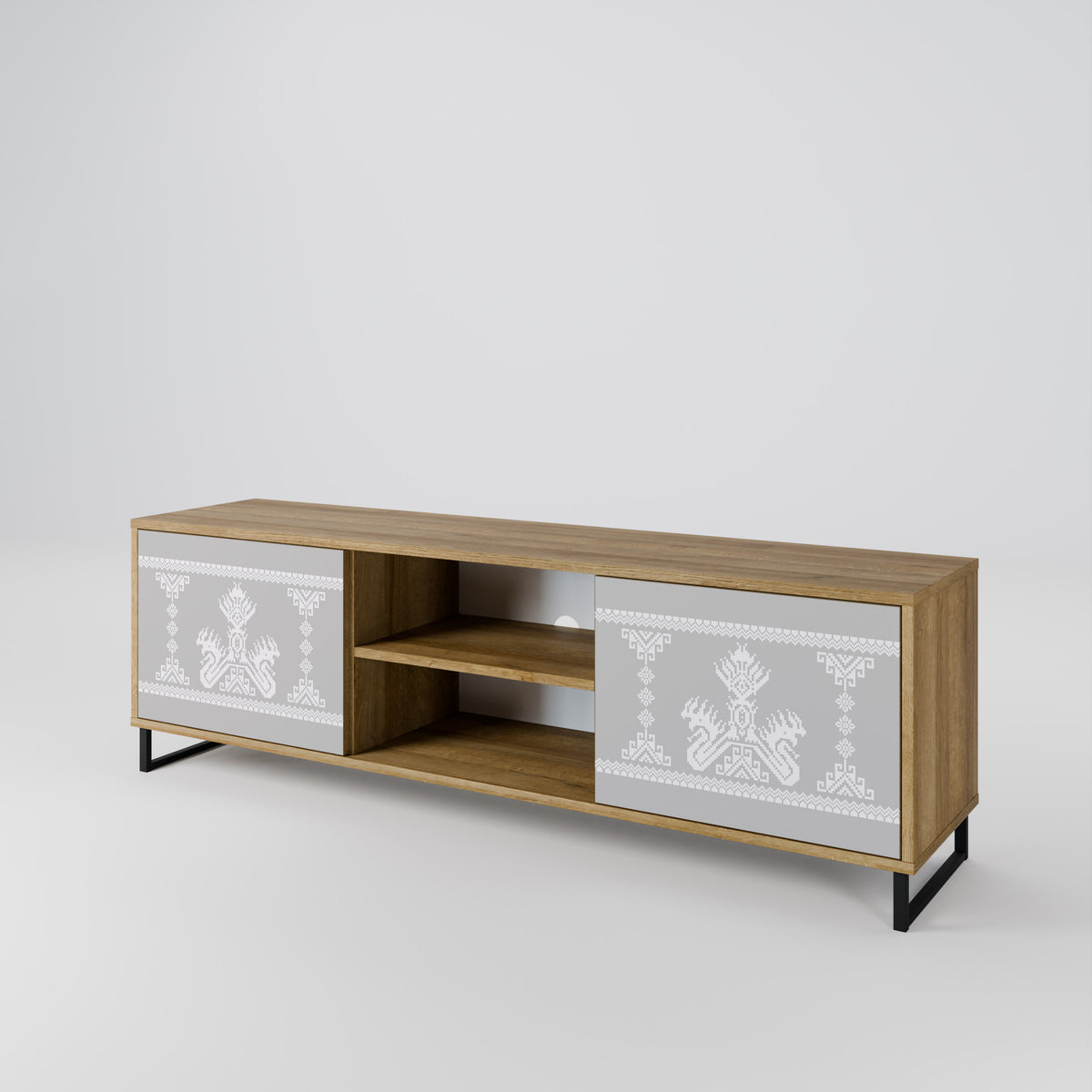 THAI GRAY Mueble de TV de 2 Puertas