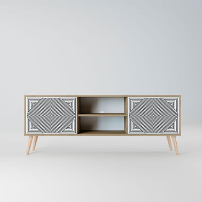 POLYGON ILLUSION 2-Door TV Stand in Oak Effect