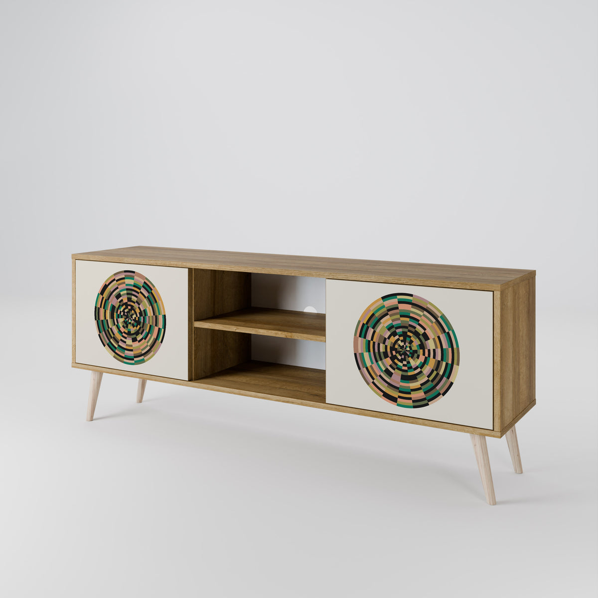 GREEN CIRCLES Mueble de TV de 2 Puertas