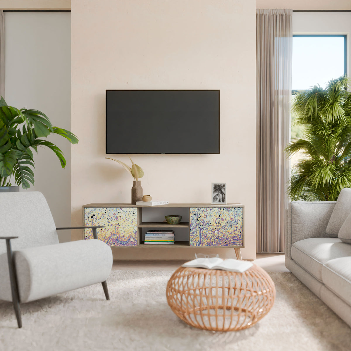 MOSAIC OF COLORS Mueble de TV de 2 Puertas