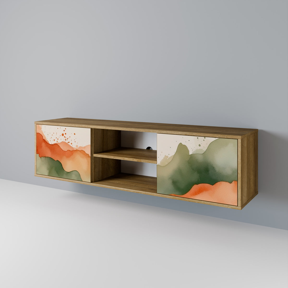 WATERCOLOUR PEAKS Mueble de TV de 2 Puertas