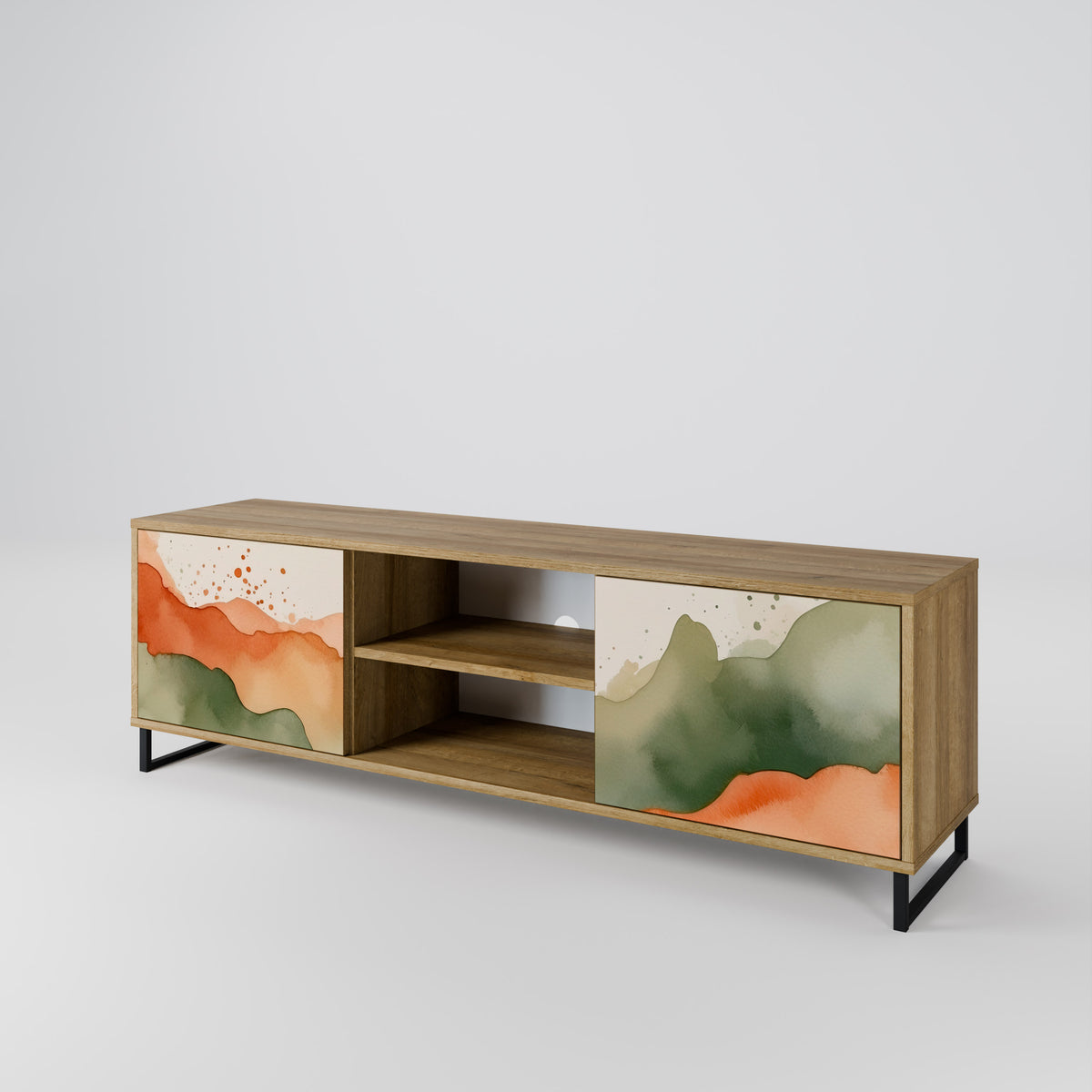 WATERCOLOUR PEAKS Mueble de TV de 2 Puertas