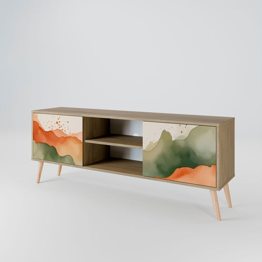 WATERCOLOUR PEAKS 2-Door TV Stand in Oak Effect