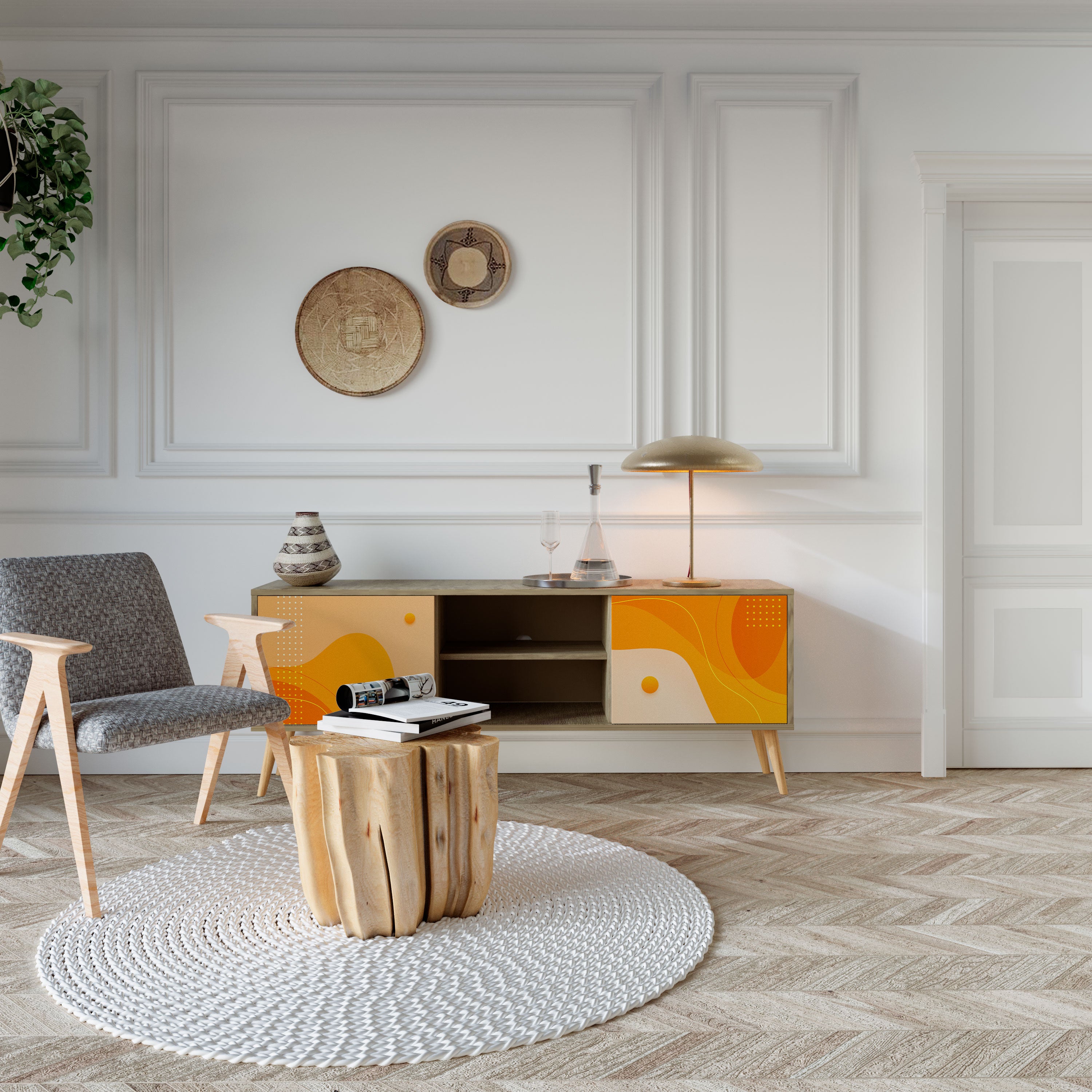 ORANGE ARRANGEMENT Móvel de TV de 2 Portas