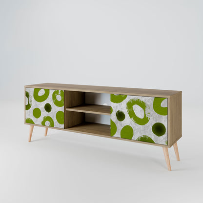 GREEN RHAPSODY 2-Door TV Stand in Oak Effect