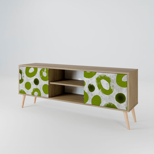 GREEN RHAPSODY 2-Door TV Stand in Oak Effect