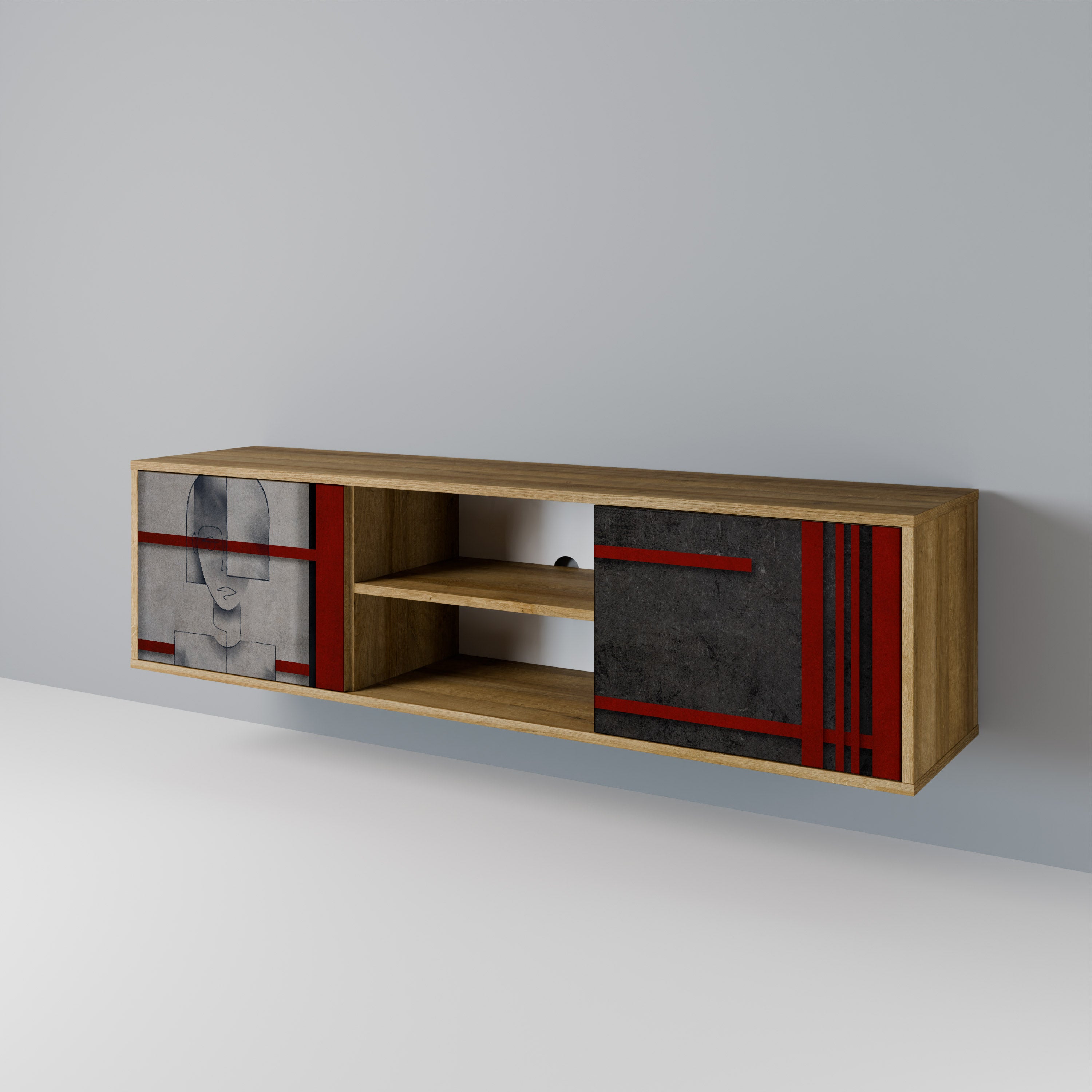 GRAY FIGURES Móvel de TV de 2 Portas