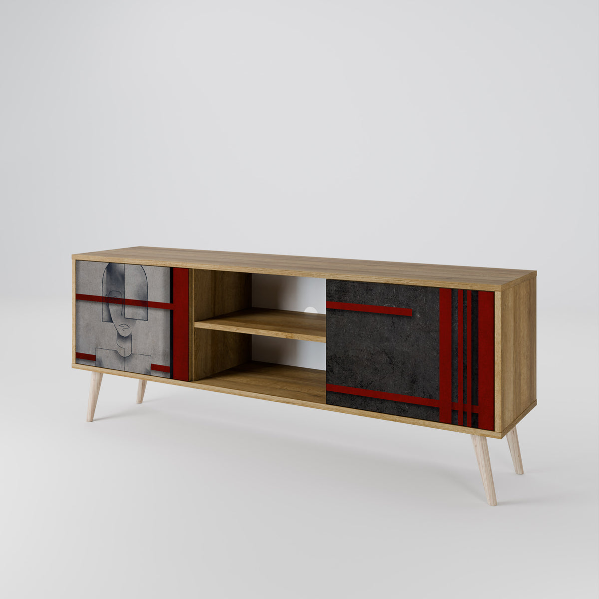 GRAY FIGURES 2-Door TV Cabinet