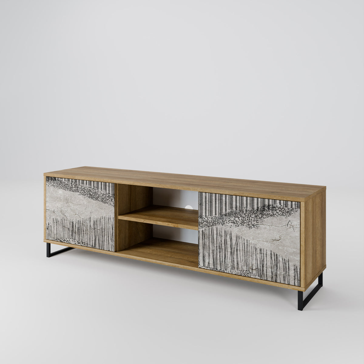 GRAIN LINES Mueble de TV de 2 Puertas