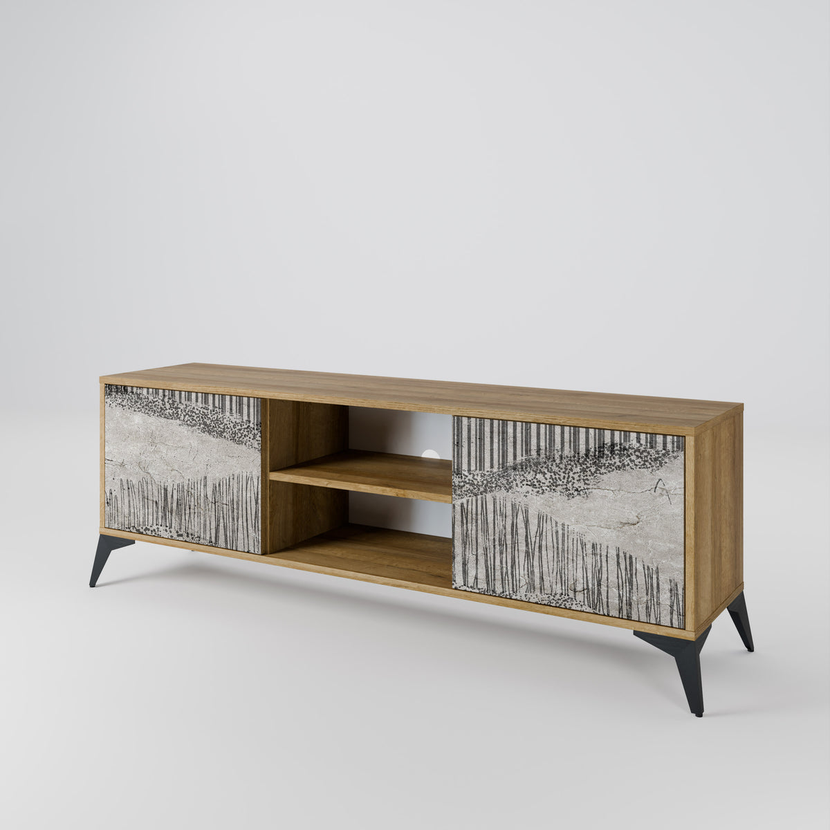 GRAIN LINES Mueble de TV de 2 Puertas