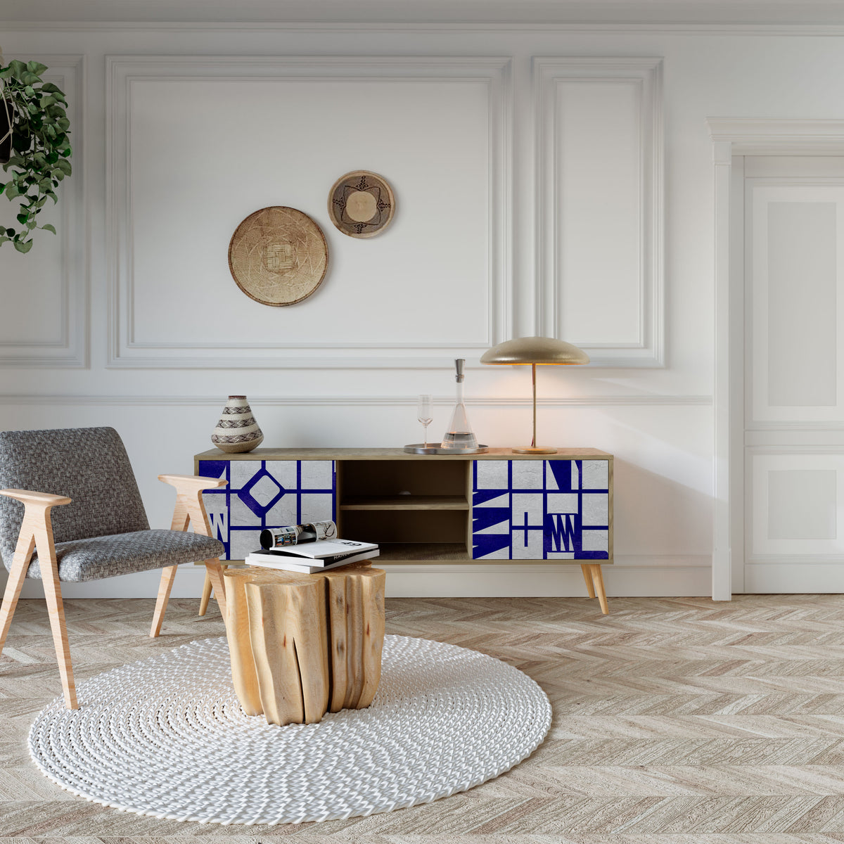 THE RIGHT PLACES Mueble de TV de 2 Puertas