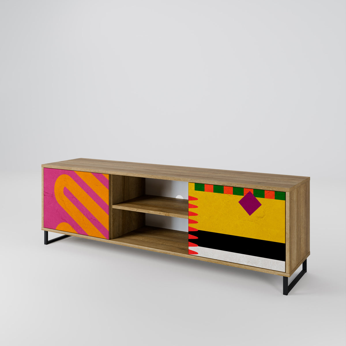 VIVID ART Mueble de TV de 2 Puertas