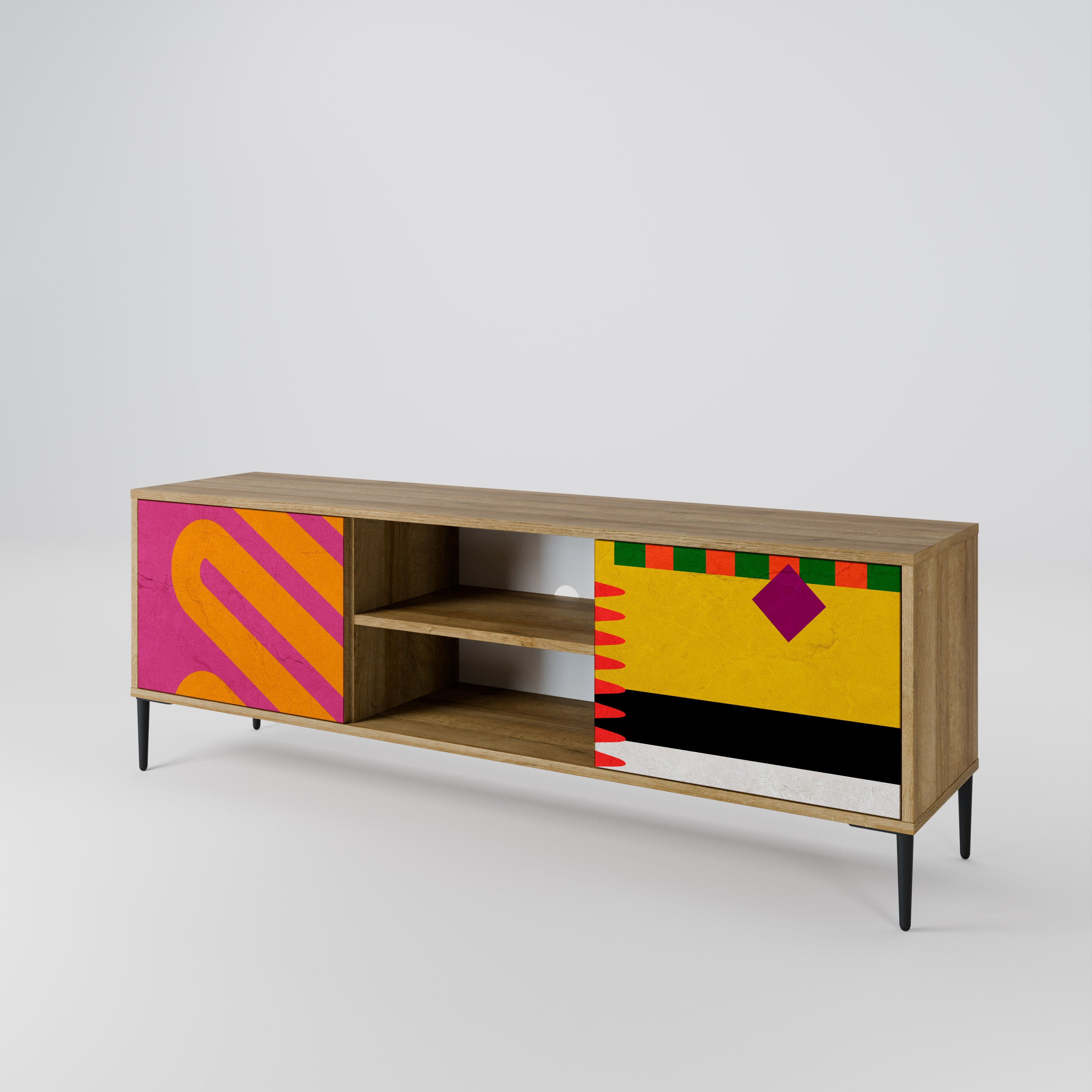VIVID ART Mueble de TV de 2 Puertas