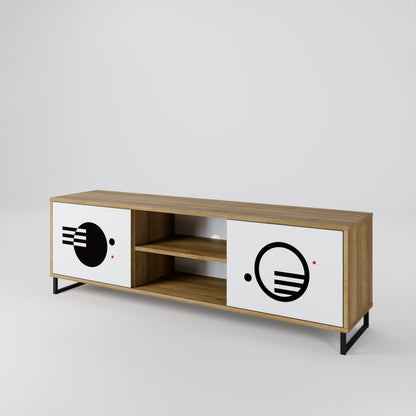 BLACK AND WHITE COMBINATION TV-bänk med två dörrar