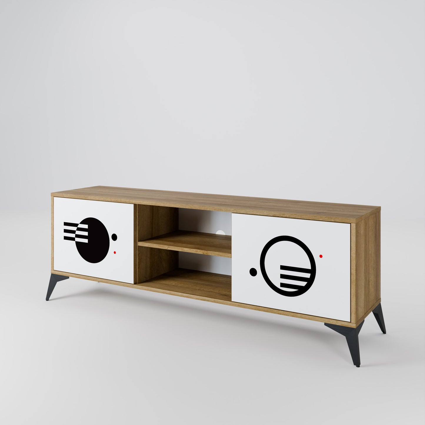 BLACK AND WHITE COMBINATION TV-bänk med två dörrar