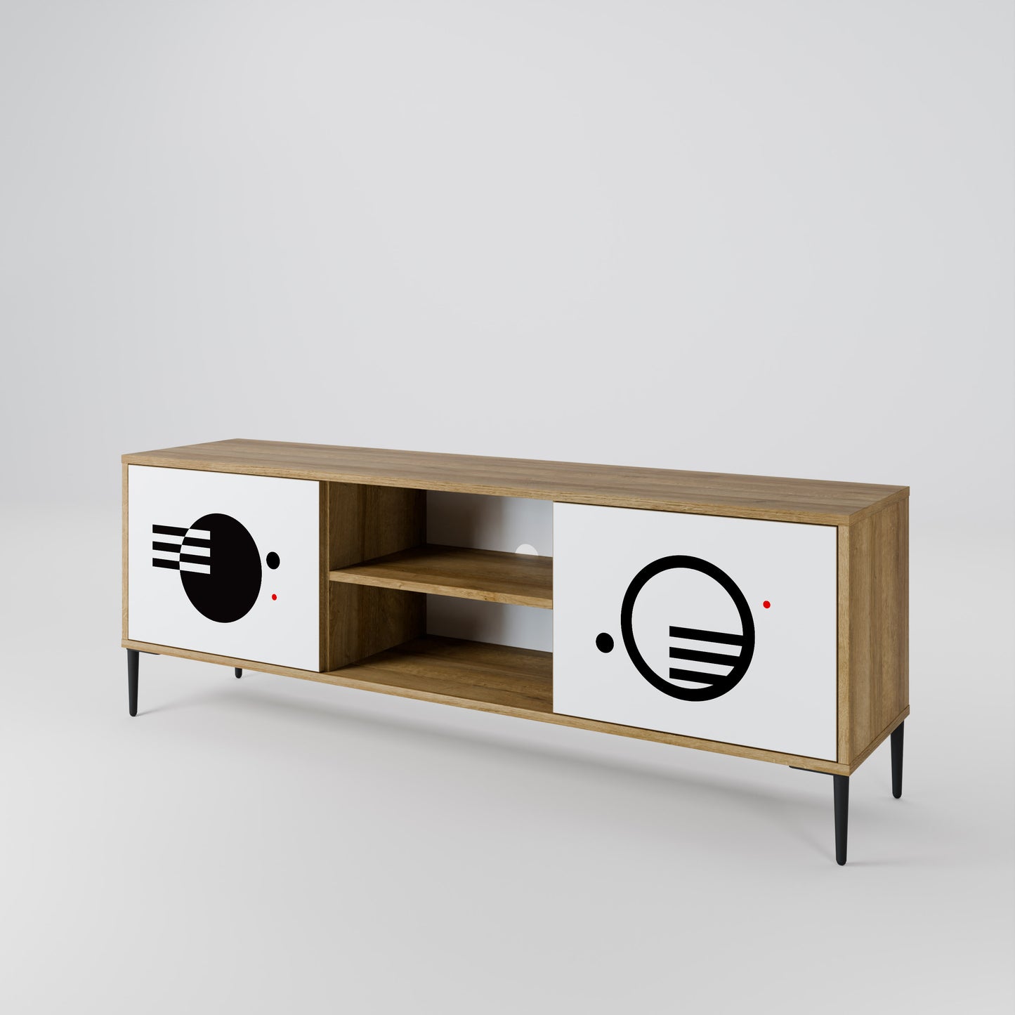 BLACK AND WHITE COMBINATION TV-bänk med två dörrar