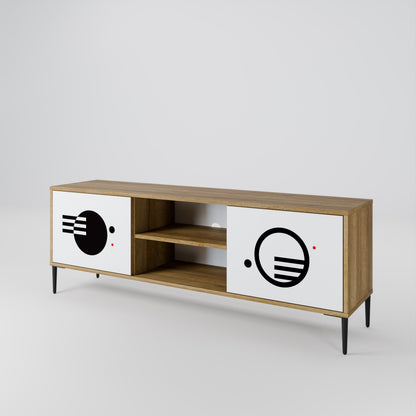 BLACK AND WHITE COMBINATION TV-bänk med två dörrar