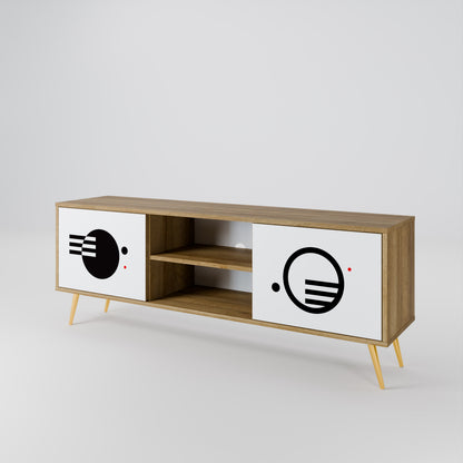 BLACK AND WHITE COMBINATION TV-bänk med två dörrar