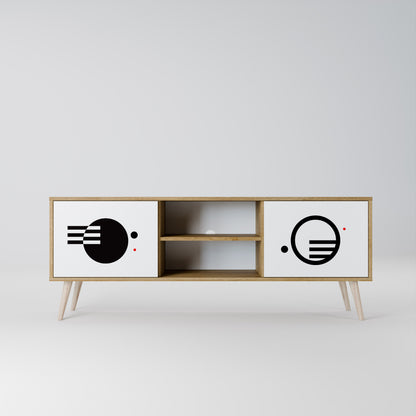 BLACK AND WHITE COMBINATION TV-bänk med två dörrar