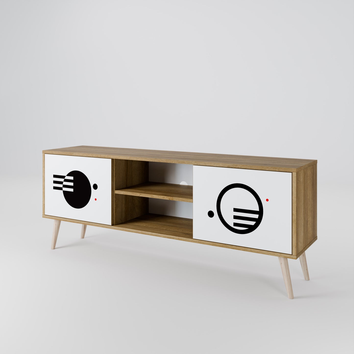 BLACK AND WHITE COMBINATION TV-bänk med två dörrar