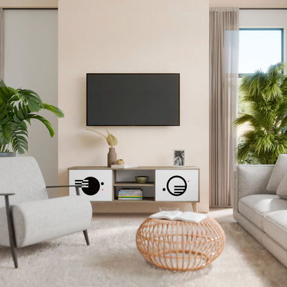 BLACK AND WHITE COMBINATION TV-bänk med två dörrar