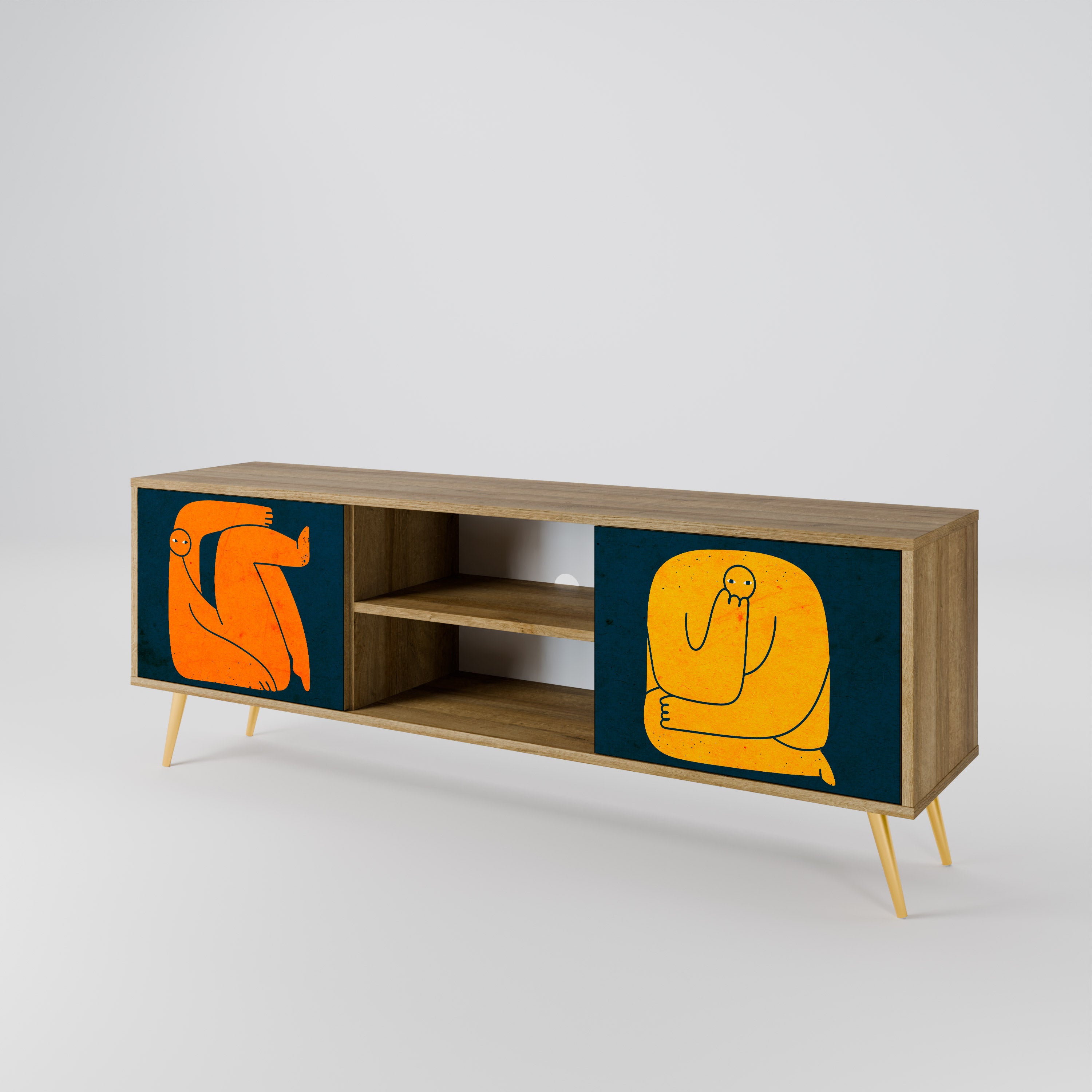 TOGETHER BUT SEPARATELY Mueble de TV de 2 Puertas