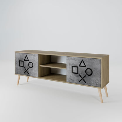 GAMER CHOICE 2-Door TV Stand in Oak Effect