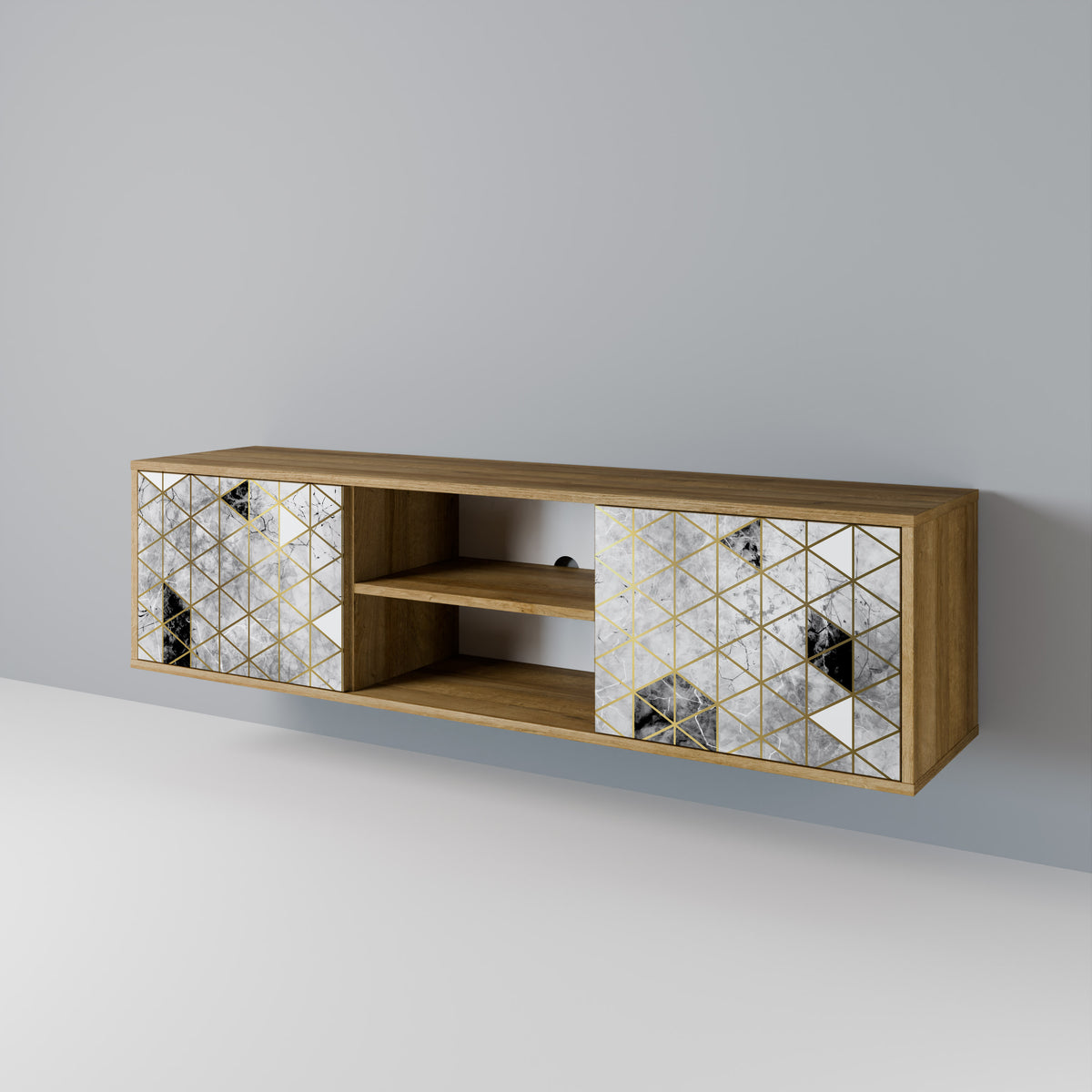 ASHEN ARIA Mueble de TV de 2 Puertas