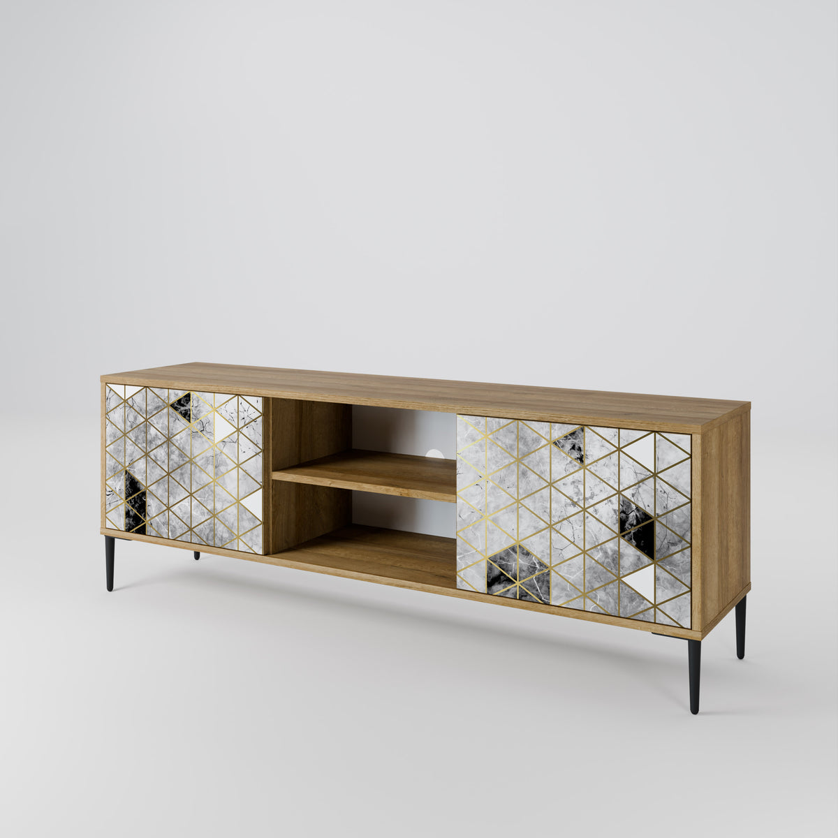 ASHEN ARIA Mueble de TV de 2 Puertas