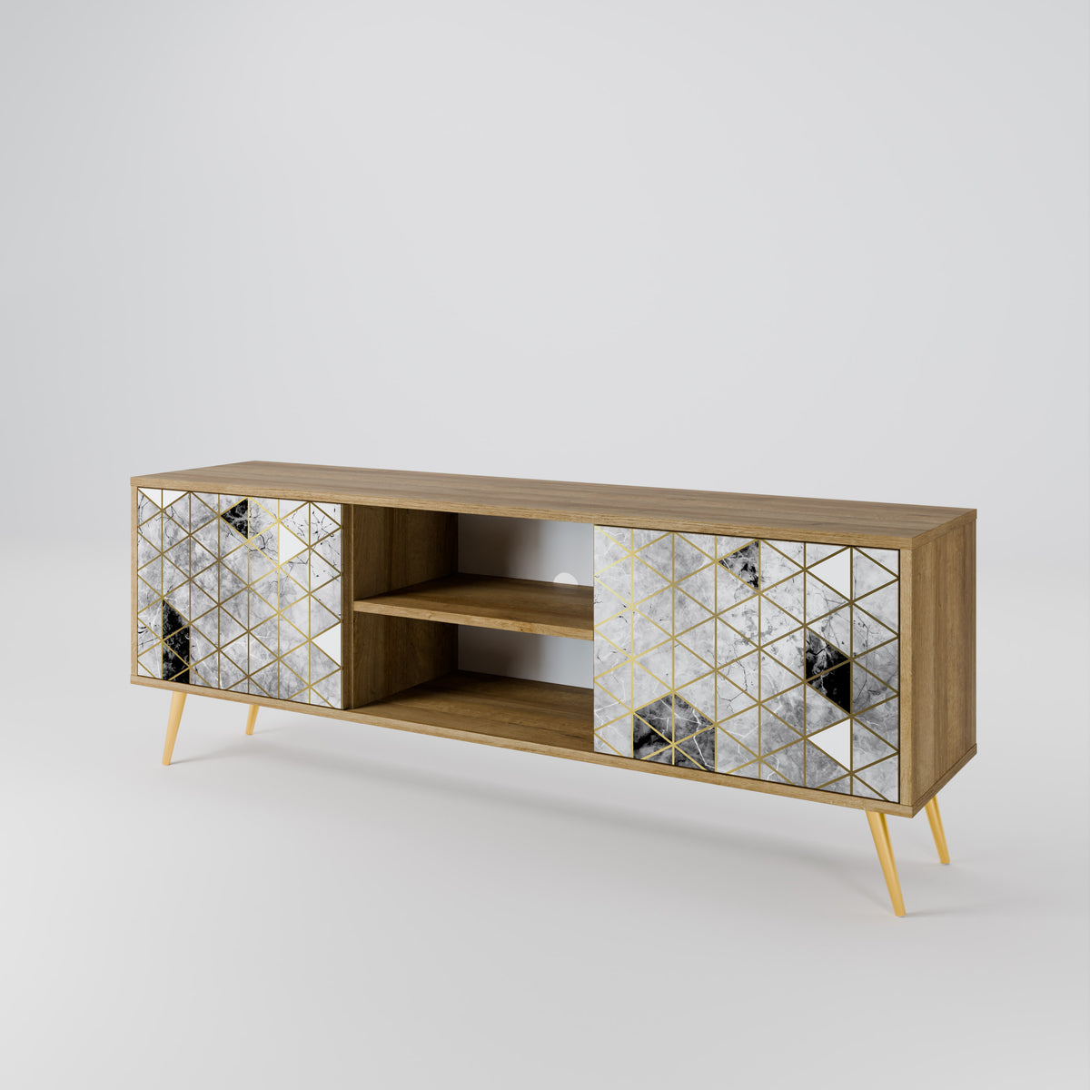 ASHEN ARIA Mueble de TV de 2 Puertas