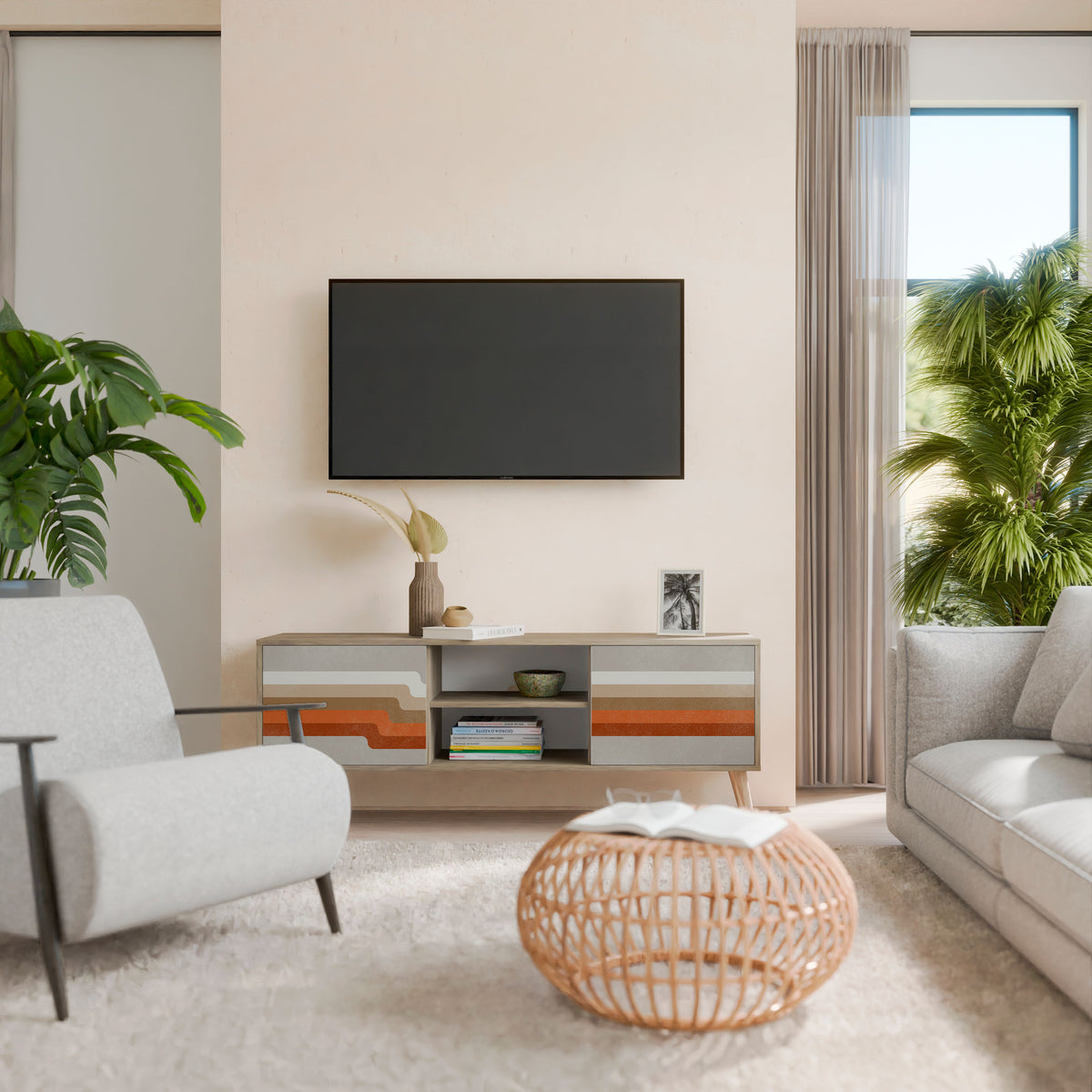 PECULIAR TRAIL Mueble de TV de 2 Puertas