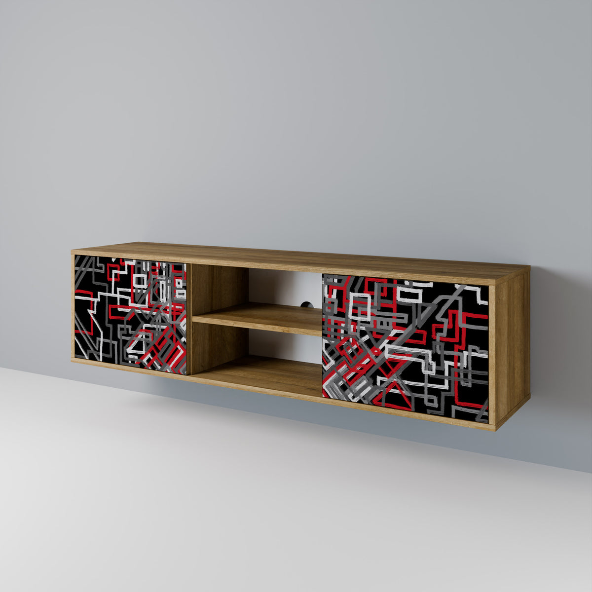 BROKEN LINES Mueble de TV de 2 Puertas