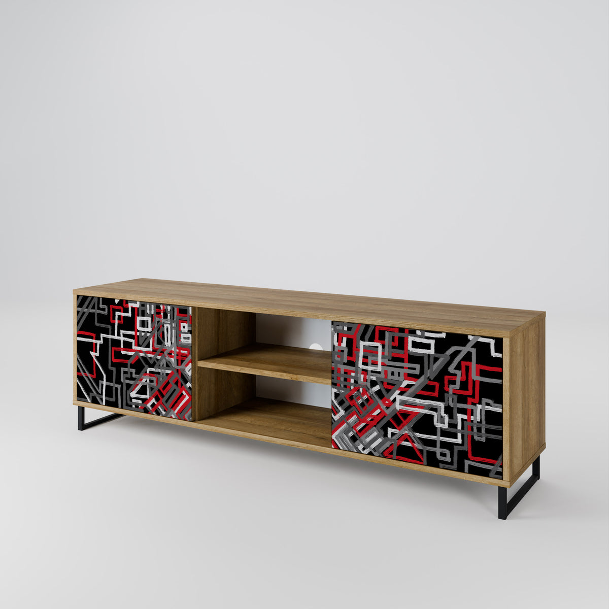 BROKEN LINES Mueble de TV de 2 Puertas