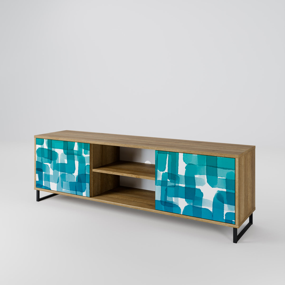 TURQUOISE RECTANGLES 2-türiges TV-Lowboard